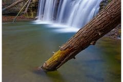 Angled Log on Waterfall