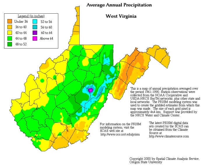 West Virginia Rainfall