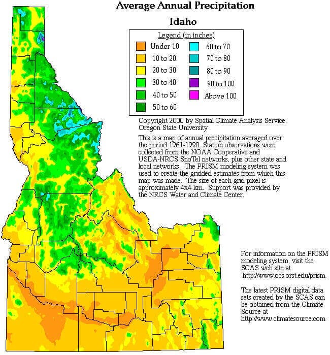 Idaho rainfall