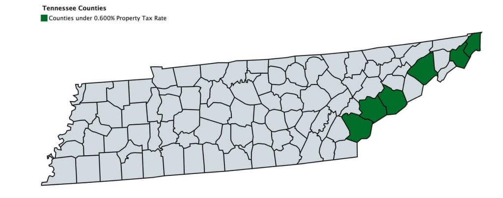 Tennessee counties with the lowest tax rate